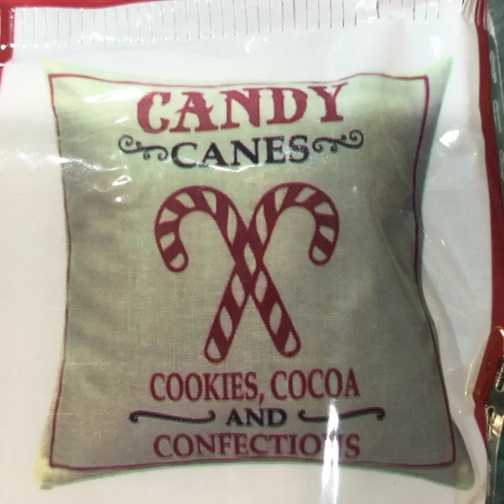 Burlap Christmas holiday‎ candy cane red graphic print décor pillow cases new